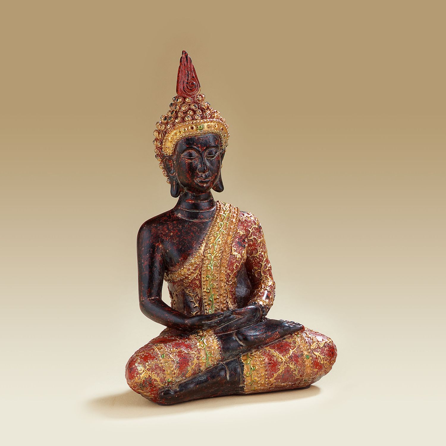 Robe Deko-Buddha, meditierend, Skulptur mit rot/goldener Store pajoma Mituso –